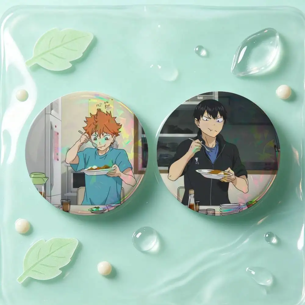 Hinata And Kageyama Badges 25 32 44 58 75 Mm Round Cosplay Pin Bag Decor Fans Collect Friends Gifts Brooch Souvenir