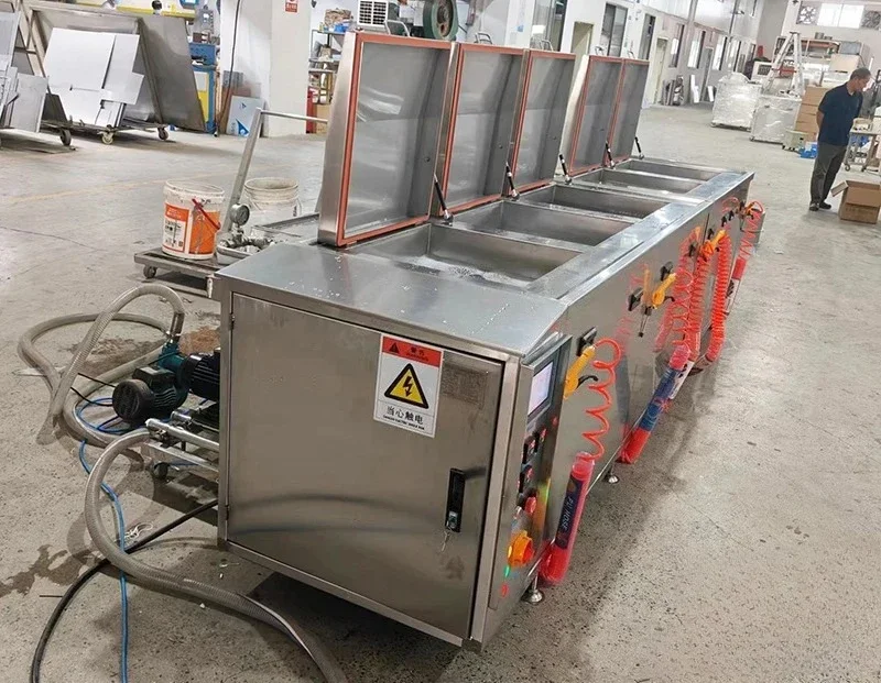 Multi Tanks Bubbling High-pressure Industrial Ultrasonic Cleaning Equipment Ultrasonic Cleaner