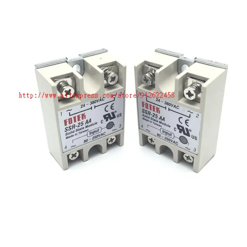 

10 pcs SSR-25AA Single-Phase Solid State Relay 25A AC control AC SSR25AA