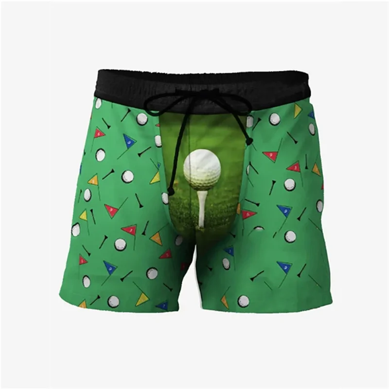 

Funny Golf Ball Pattern Beach Short For Men Fashion Personalization 3D Printed Summer Short Pants Street Catch Eyes Swim Trunks