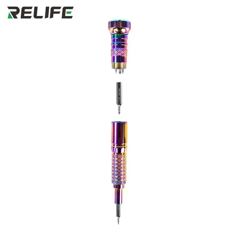 RELIFE RL-723 Color-Plated Screwdriver Set Tools with Interchangeable Heads,for Mobile Phone Electronic Device Repairs