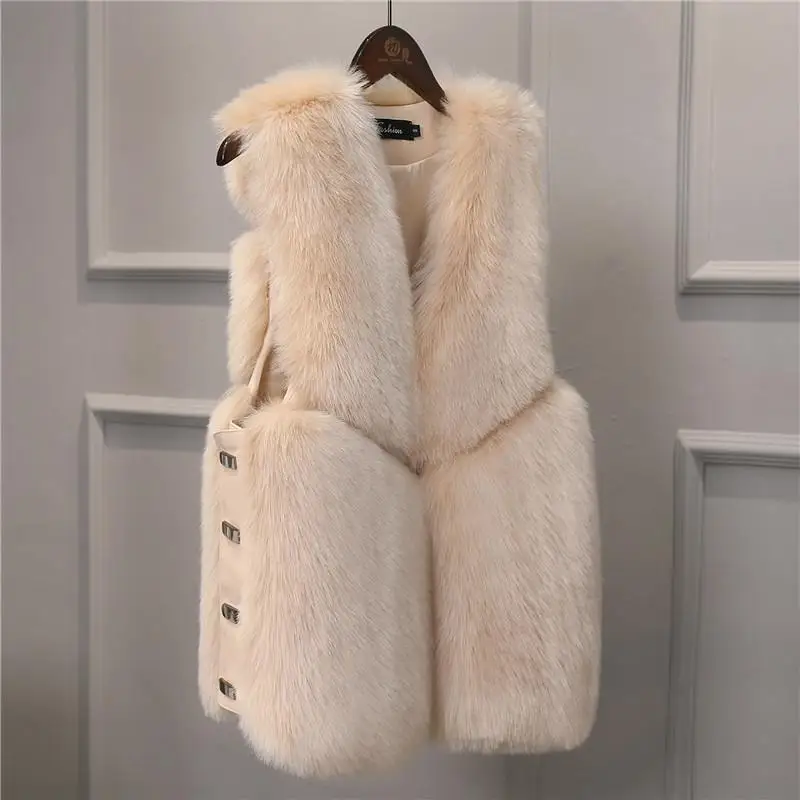 

2024 New Fur Vest Women Cotton Coat Patchwork Warm Clothing