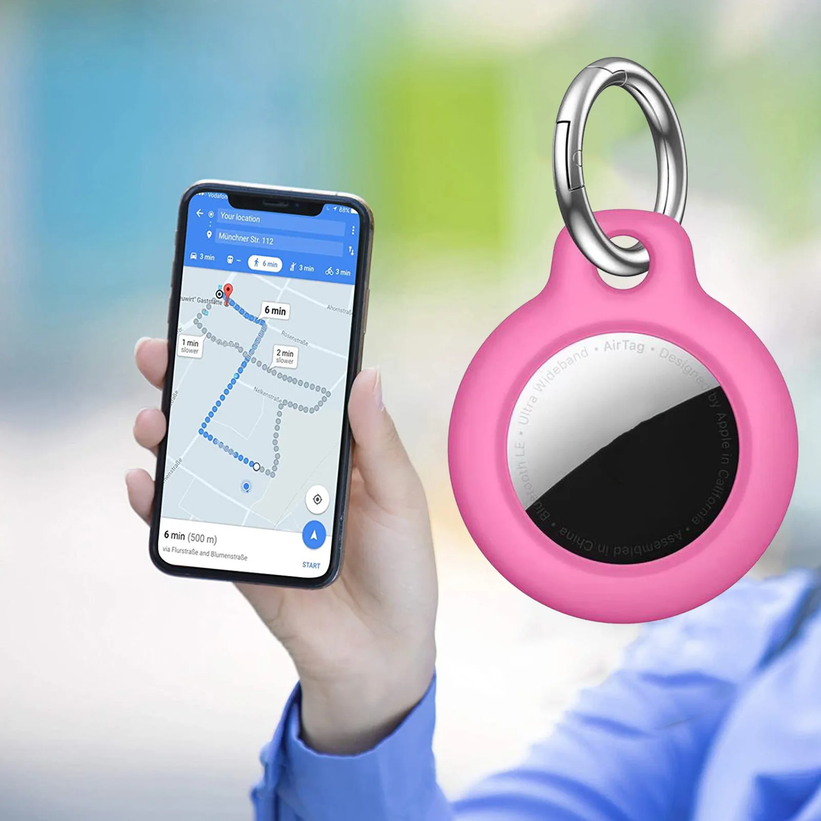 حامي غطاء سلسلة المفاتيح ForAirTags للصدمات المضادة للخدش المضادة للسقوط واقية حامل مفتاح العلامات الهواء قذيفة