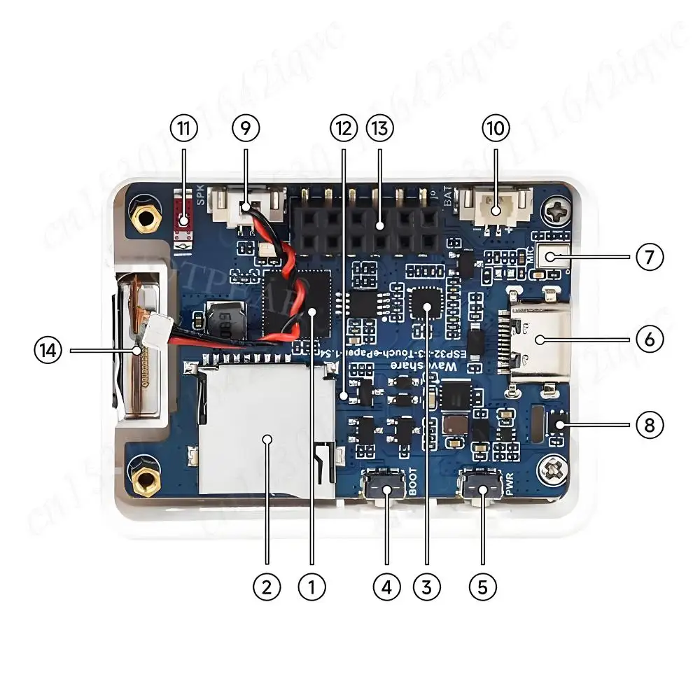 ﻿   ESP32-S3 AI E-Ink Плата для разработки экрана Мини-чернильный экран Плата устройства Маленький дисплей 2,4 ГГц Wi-Fi 1,54 дюйма AIoT Development