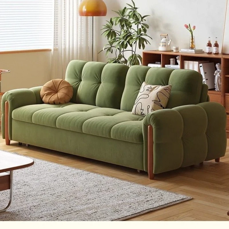 

Sofa bed household log cream wind small apartment multi-functional foldable storage dual-purpose sofa