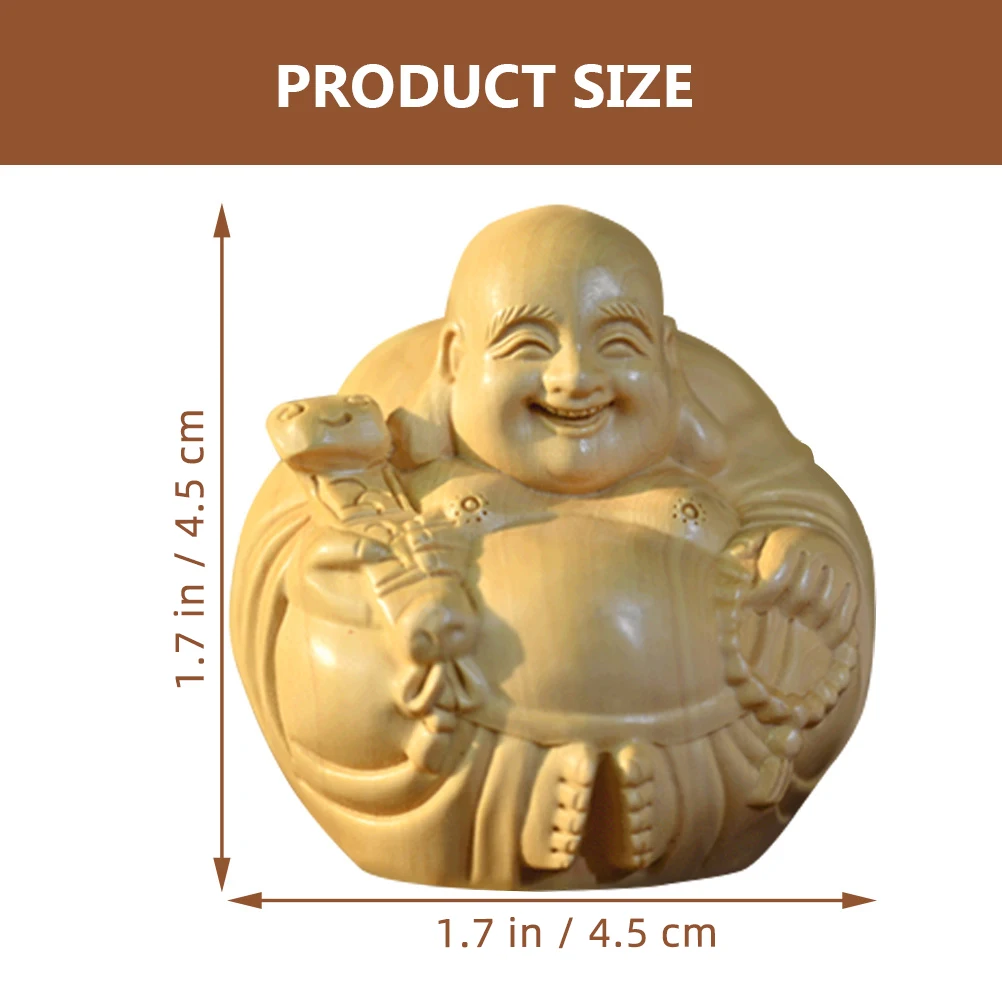 

1 Piece Boxwood Maitreya Buddha Carved Desktop nament 4 5cm Smooth Surface Artistic Decoration Space Saving Unique Appearance