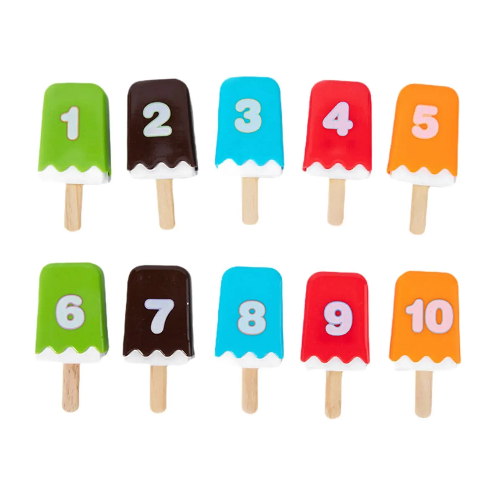 Numbers Ice Pops Toys Children's Math Snacks Pops Color Game Popsicle Kids Montessori Learning for Gifts Ages 3 Years+