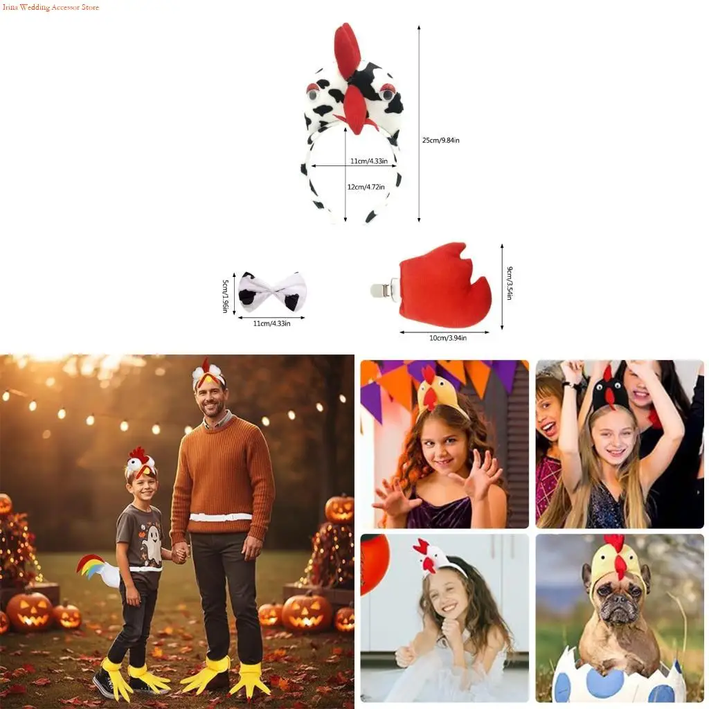 G92D Thổ Nhĩ Kỳ Đầu Bowtie Thổ Nhĩ Kỳ Đuôi 3 Cái/bộ Lễ Tạ Ơn Thổ Nhĩ Kỳ Trang Phục Bộ Cho Halloween Lễ Hội Cosplay