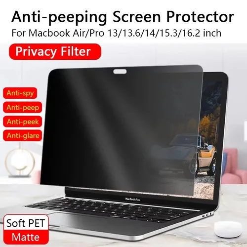 Protector de pantalla para Macbook Air 13 13,6 15 M1 M2 Pro 14 16 Anti-peek Anti-espía película antideslumbrante filtro de privacidad