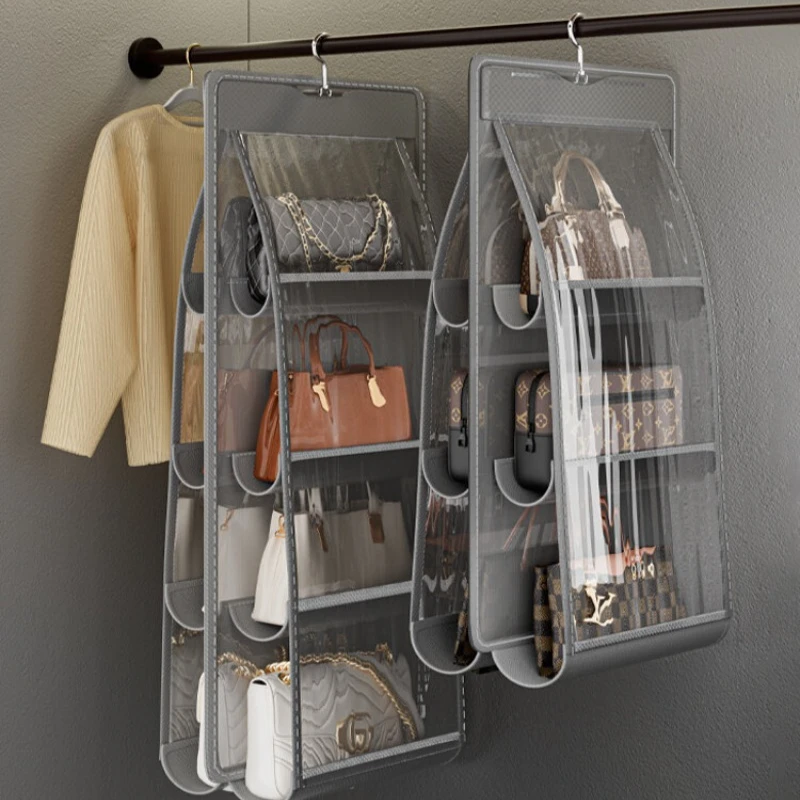 

Hanging Handbag Storage Bag Dustproof Wardrobe Bag Organizer Space Saving Closet Bag Holder with Divider for Home Use