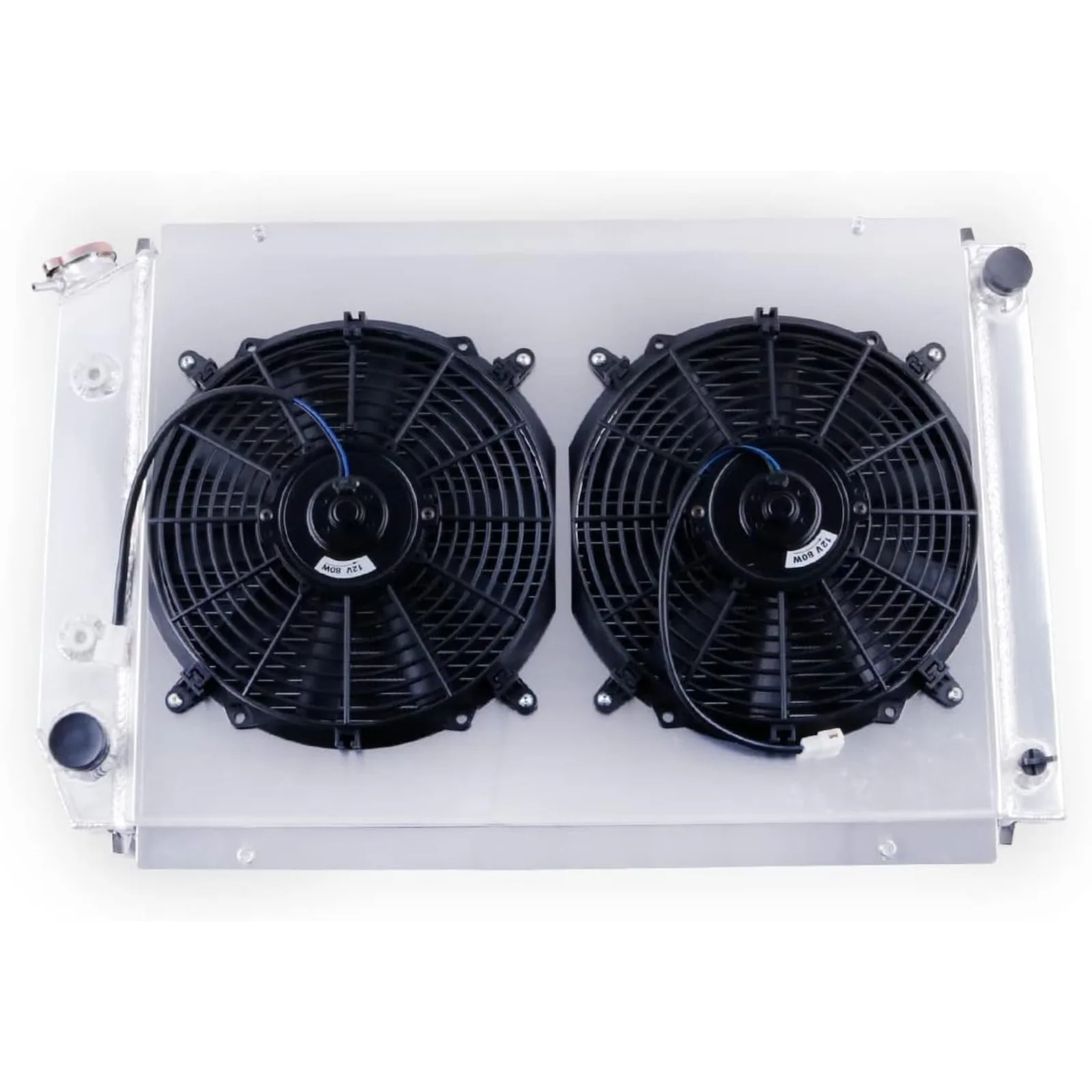 US  3 Rows Full Aluminum Radiator with Shroud Fan (2X12 Inches Dia.) for 1980-1993 1992 1986 Ford Mustang Fairmont Granada