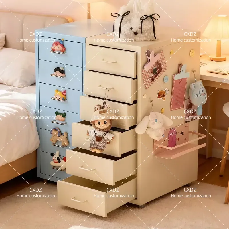Helmer Metal Storage Cabinet Bedside Locker Office Drawer Unit Household Under Table Chest File Organizer