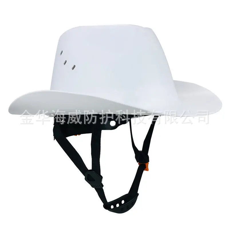 Western Cowboy Style Safety Helmet Full Brim Sun Shade Construction Hard Hat Outlaw Design