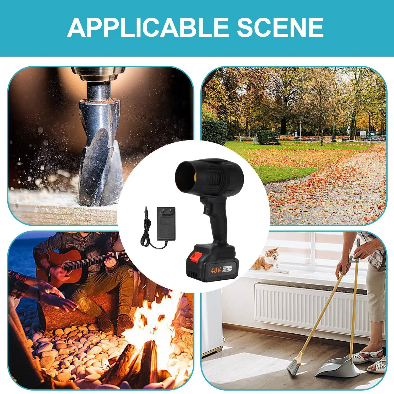 Cordless Air Blower Powerful Jet Fan Mini Turbo Fan Thrust Violent Leafs Duster Handheld Power Tools For Home Appliances