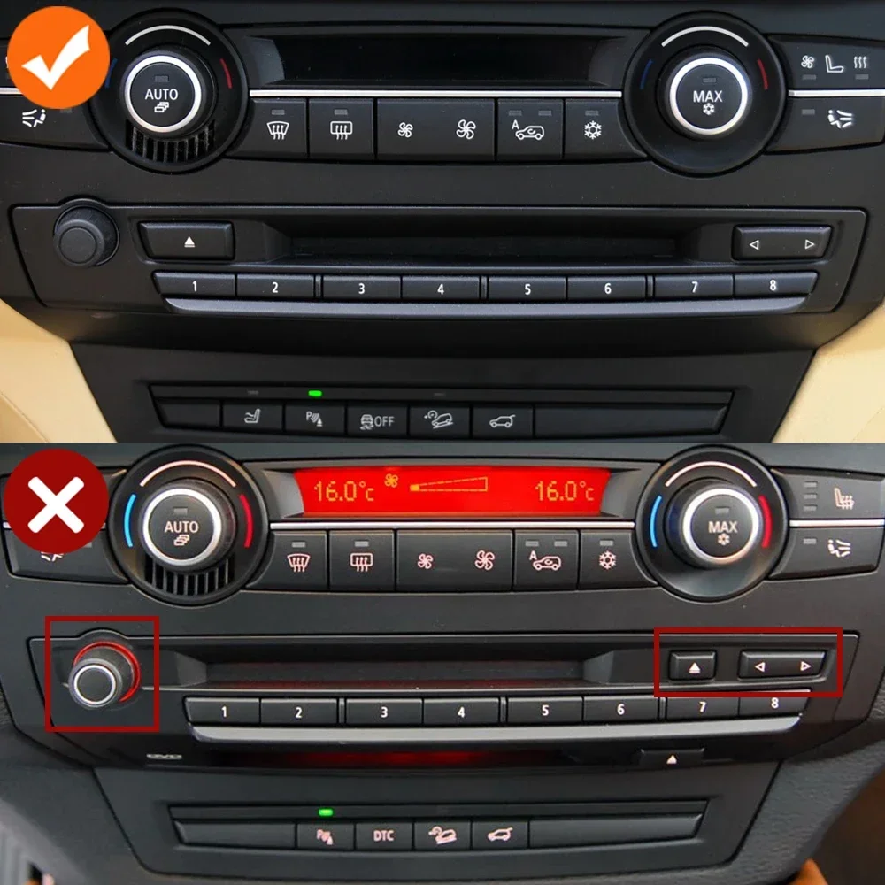 

Car Dashboard Multimedia CD Digital Number Mode Button Cover Trim For BMW X5 X6 E70 E71 E72 2007-2013 65129228176 65129228310