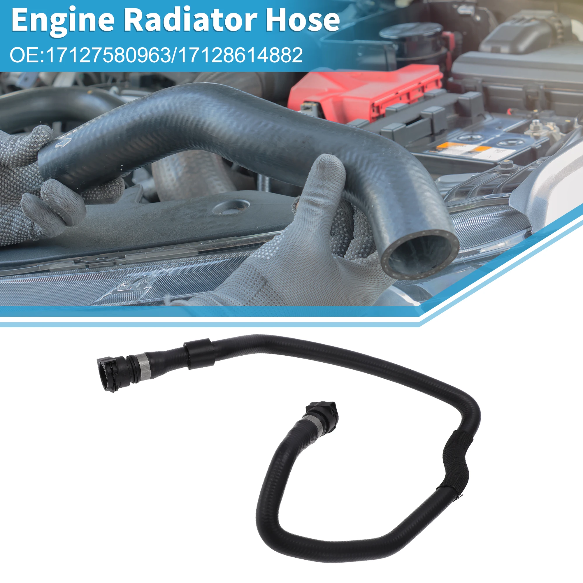 

UXCELL Engine Radiator Hose No.17127580963 for BMW 535i 3.0L 2011-2016 Rubber Black 1Pc