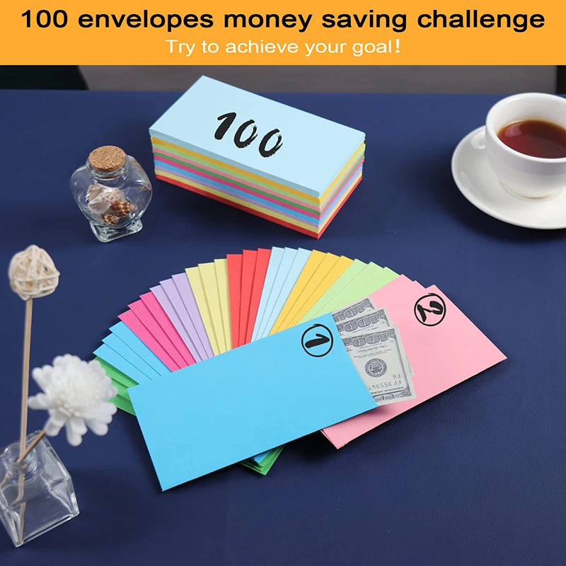 120 Pcs Self Adhesive Envelope Budget Cash Saving Envelopes Money Organizer Packaging Gifts Color Gummed Paper Challenge Home