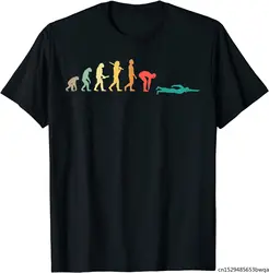 Retro Swimming Evolution Gift for Swimmers T-Shirt Graphic T Shirts Men Clothing Vintage T Shirt Casual Cotton