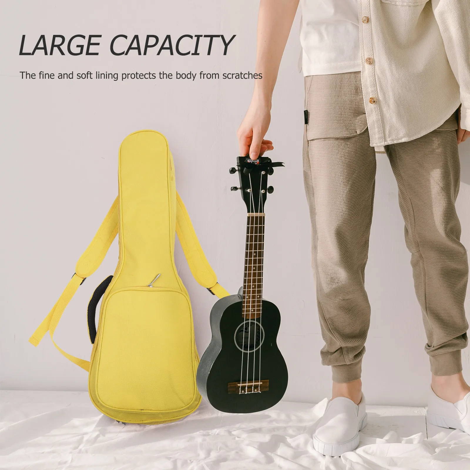 

1Pcs Thickened Oxford Cloth Ukulele Bag Portable Large Capacity Adjustable Comfortable Shoulder Strap Carrying Case