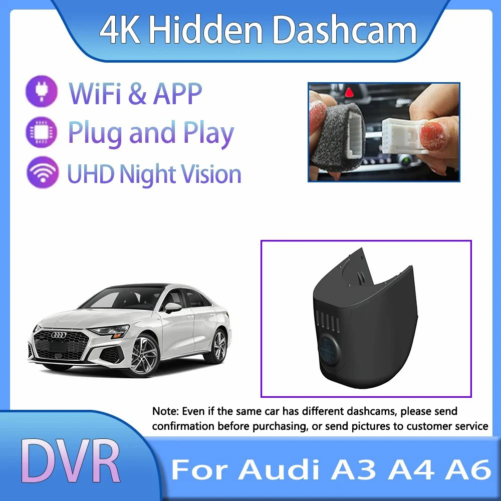 For Audi A3 A4 A6 Q3 Q5 Q7 Sportback Common WIFI Clear Front Rear Dashcam Car Accessories Dvr Camera Recorder Devices  Auto Play