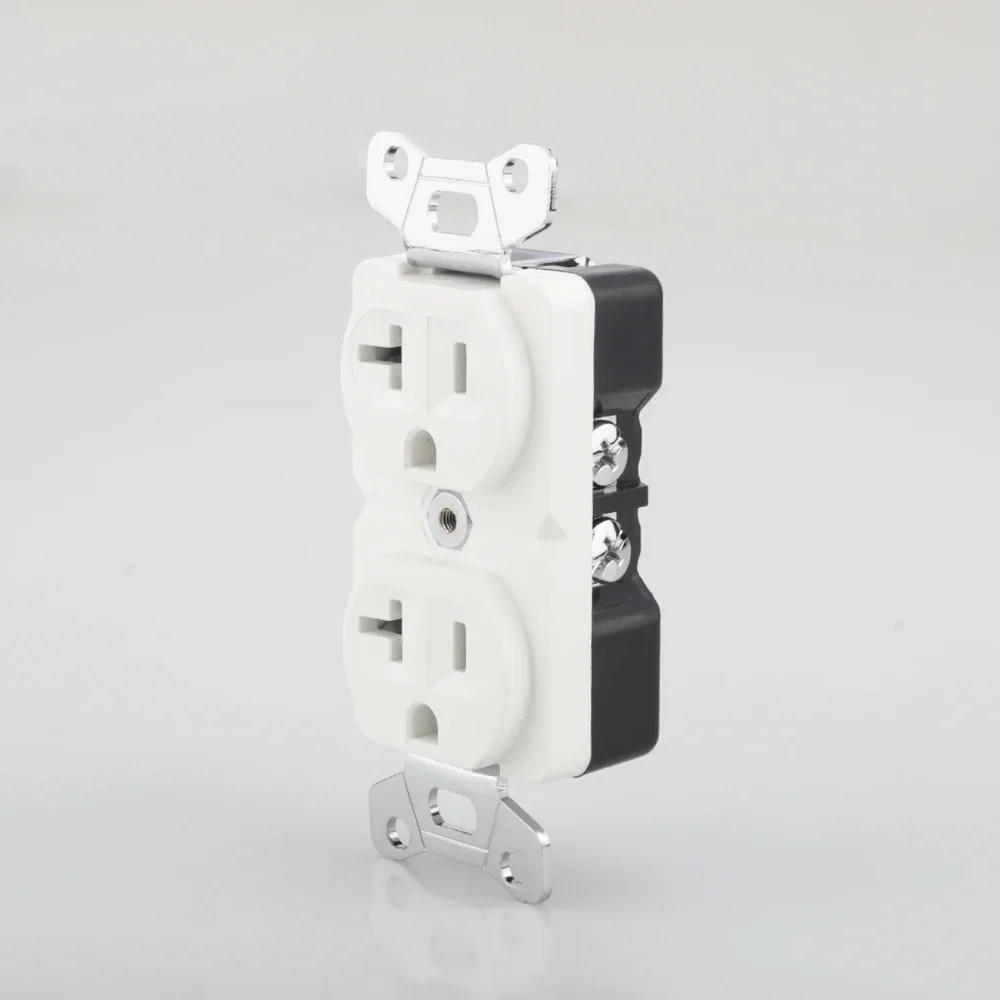 1Piece Audiocrast Pure Copper Rhodium Plated AC US Power Duplex Receptacle Wall Outlet Socket Distributor view 2
