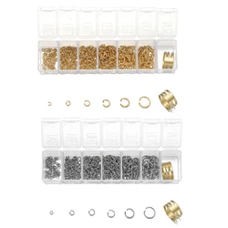 1Box/Lot Stainless Steel 7 Sizes Gold Steel Color Open Jump Rings Sets For Diy Bracelet Necklace Jewelry Making Accessories