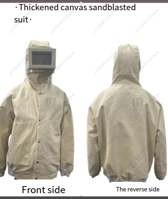 

Шлем для пескоструйной обработки Костюм для пескоструйной обработки, цельный разделенный износостойкий парусиновый костюм, регулируемая температура и воздушный фильтр