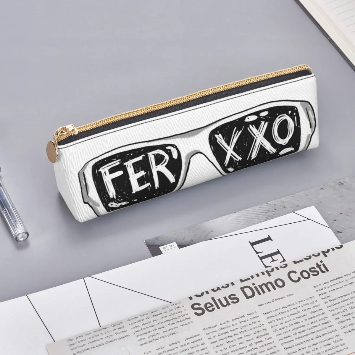 نظارات Ferxxo - مقلمة كلاسيكية بشعار Feid وحامل أقلام وحامل أقلام ومستلزمات مكتبية وصندوق أقلام وحقيبة أقلام رصاص للطلاب
