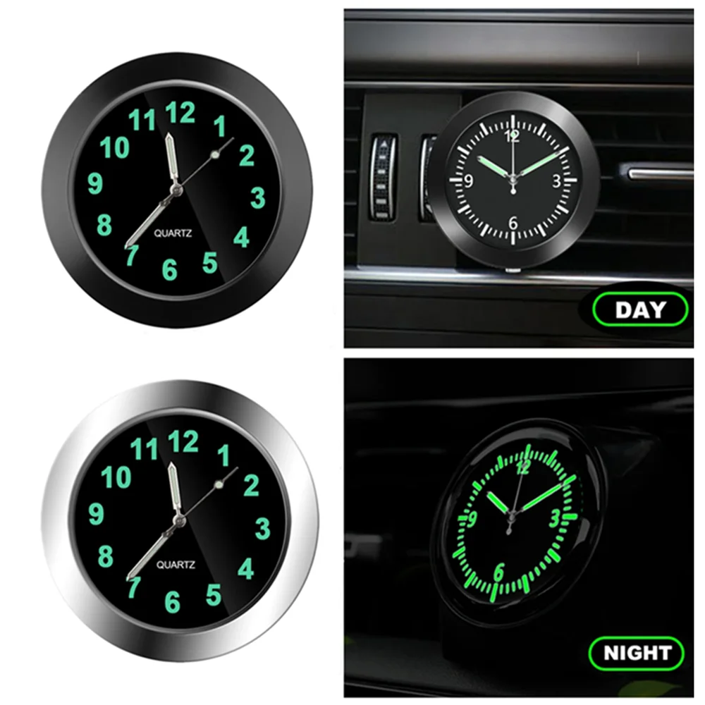 

Car Clock Luminous Automobiles Internal Stick-On Mini Digital Watch Mechanics Quartz Clocks, Auto Ornament Car Decor Accessories