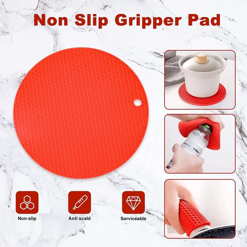 Non-Slip Silicone Bottle Opener Set, Jar Opener, Lid Opener, Multi Kitchen Tools Sets