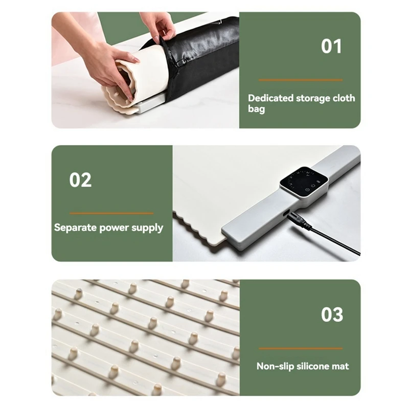 Premium Silicone Heating Mat For Food With Timing Function For Parties Holidays Entertaining And Home Dinners US Plug