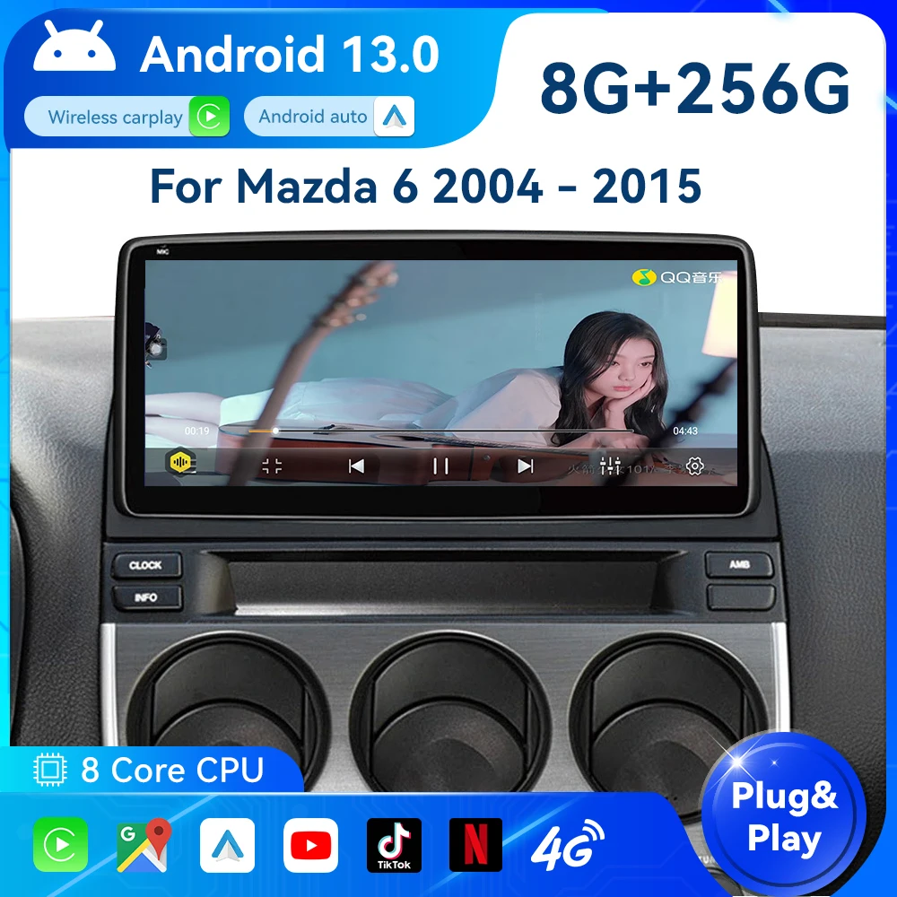 For Mazda 6 2004 - 2015 Android Car Radio Stereo Multimedia Player 2Din Autoradio GPS Navi Unit Screen