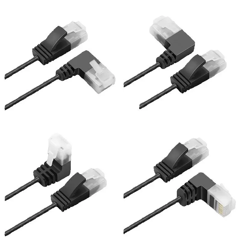 5M 3M Ультратонкий Ethernet-кабель Cat6 RJ45 Прямоугольный сетевой патч-корд UTP 90-градусный кабель Cat6a Lan для ноутбука Маршрутизатор ТВ BOX