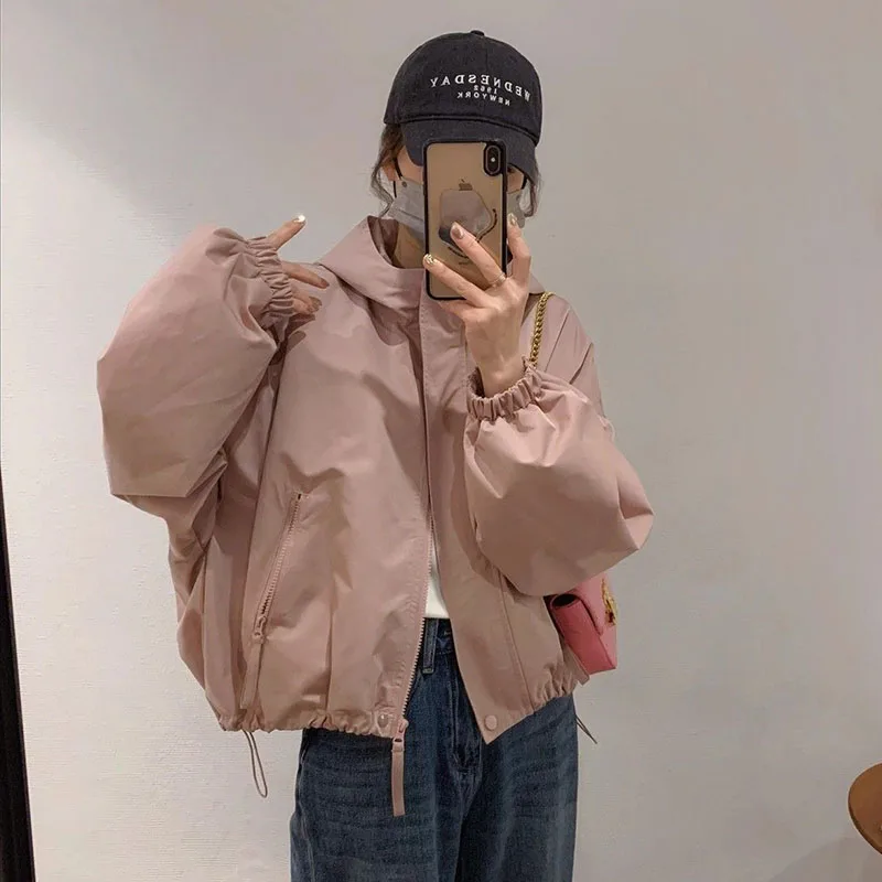 

2026 New Summer Sun Protection Women's Jacket Long Sleeve Casual Windbreaker Female Hooded Overcoat Loose Basic Coats Outwear