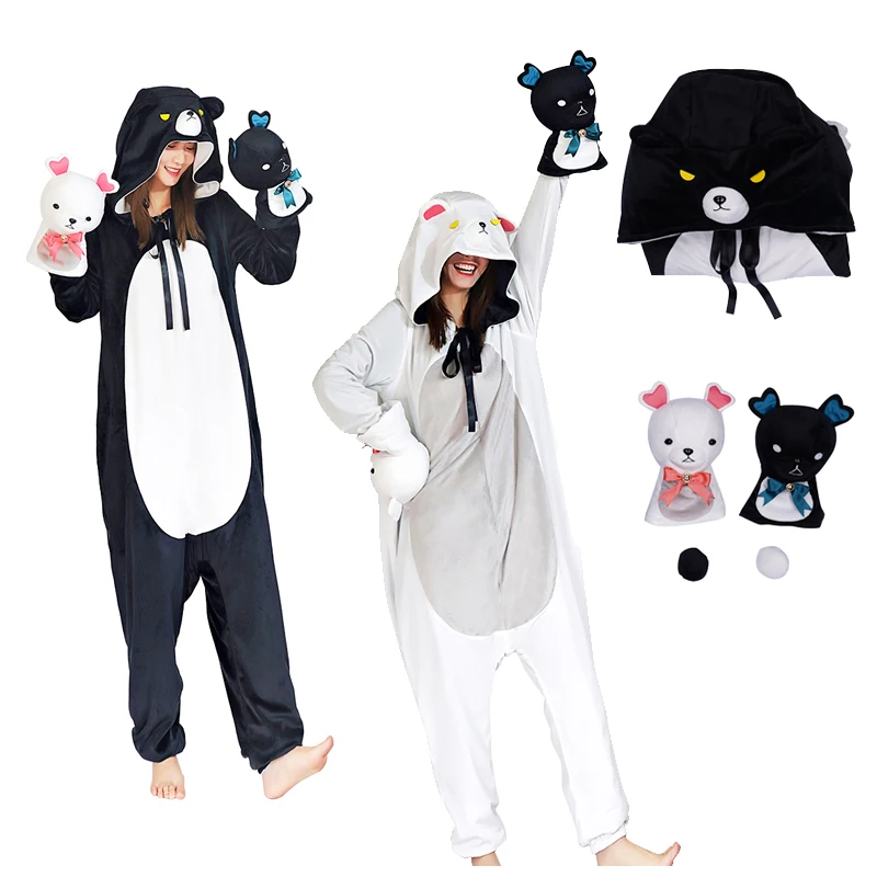 Men Women Bear Yuna Cosplay Pajamas Anime Kuma Kuma Kuma Costume One-piece Double-sided Sleepwear Pajamas Halloween Party Suit