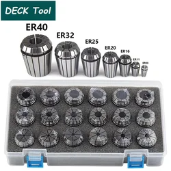 High Precision ER Collet Set, Suporte de Ferramentas, Fixação, Mola, Colete Chuck, ER11, ER16, ER20, ER25, ER32, ER40, 0,008 milímetros, 0,015 milímetros