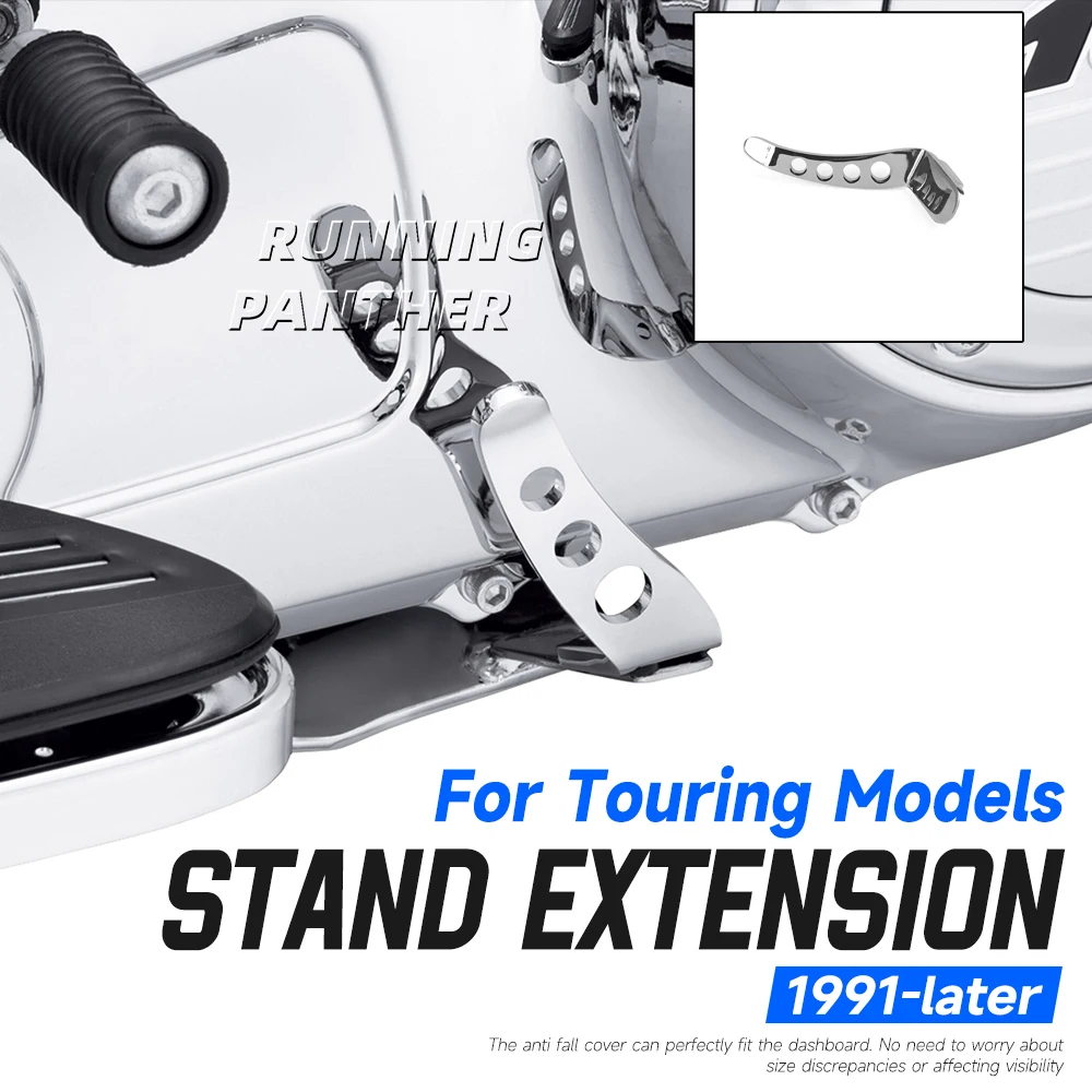 For Touring CVO Road Electra Street King Glide 1991-UP Motorcycle Accessories Stand Extension Foot Pedal Kickstand Black