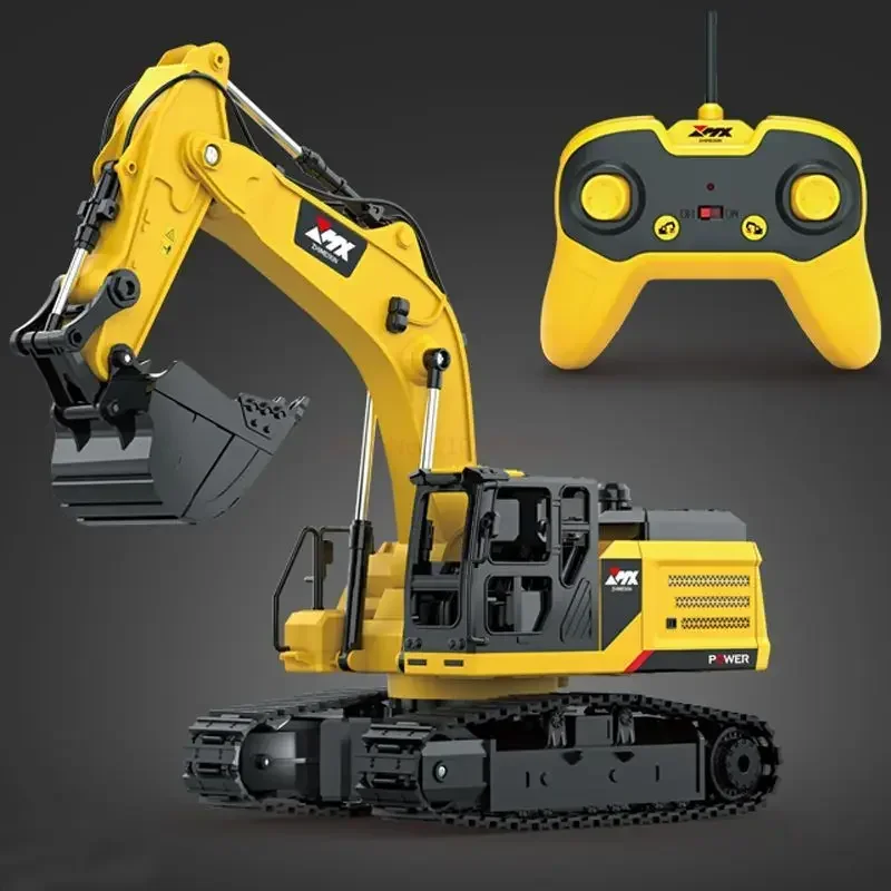 Excavadora de Control remoto de aleación de simulación, juguetes de 13 canales Rc Z6820, luz de pulverización para niños, vehículo de construcción, regalos de cumpleaños