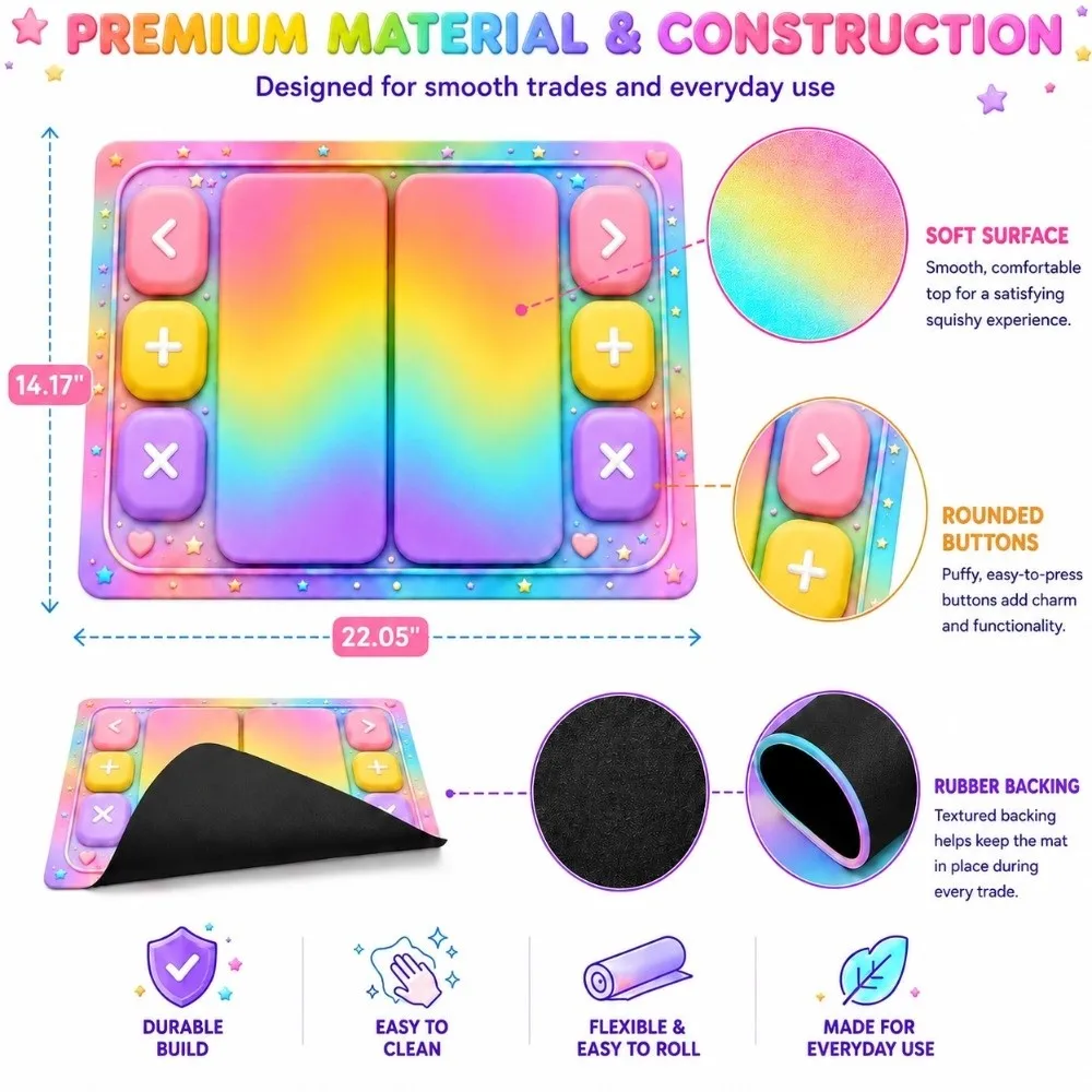 둥근 모양의 버튼이 달린, 손으로 만지작거리며 놀 수  - Bar Mat Rubber 리뷰 및 가격