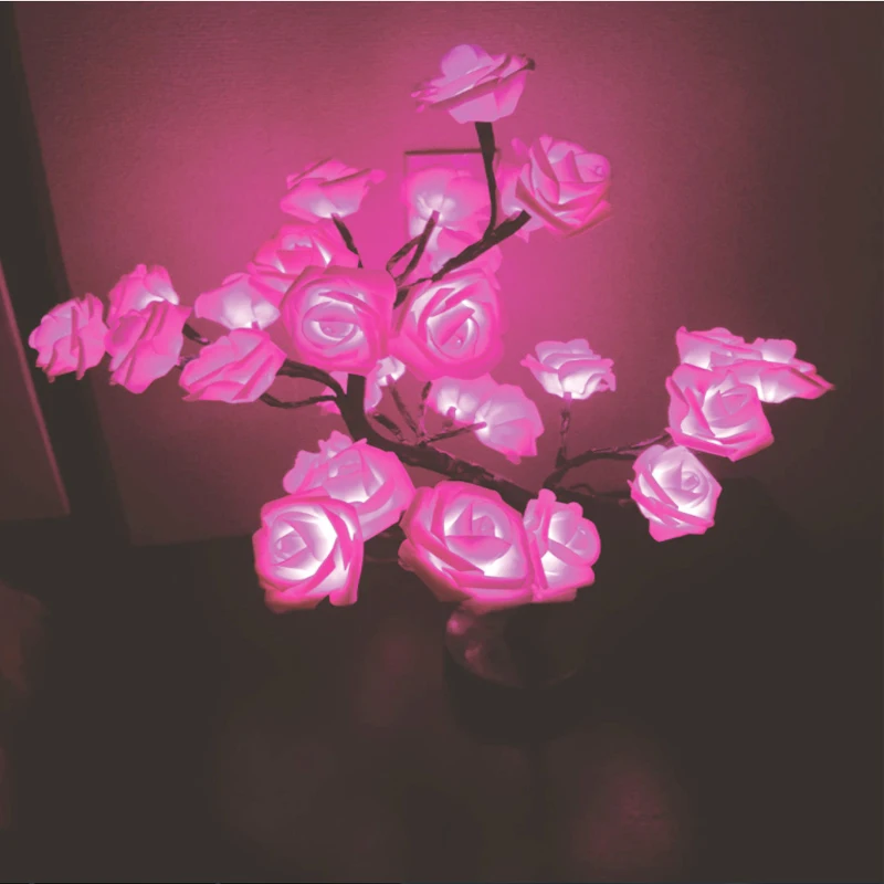 

Provide Rapid TransportationTable Lamp Rose LED Flower Tree Night Lights Home Table Lights Parties Xmas Wedding Bedroom Decor