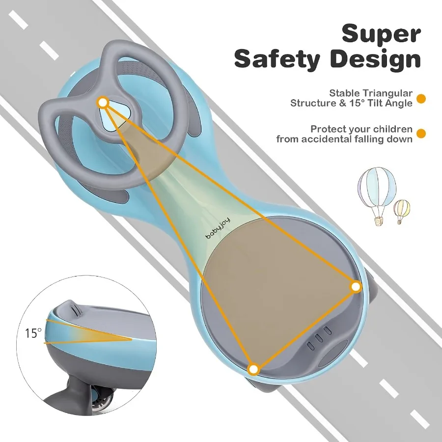 ウィグルカー、ツイストスイングカー、派手なPUホイール付き、バッテリー、ギア、ペダルなし、ウィグルバイク、乗りやすい、屋内外で乗れる