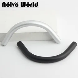 4-10pcs 14.5x6.5cm 2022 New Black And Chrome New Hot Sale Alloy Aluminum Curved Tube Handle For Bag Accessories