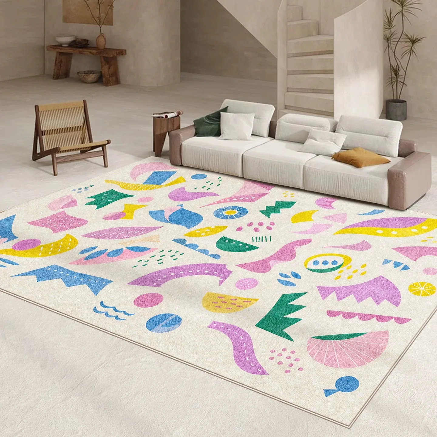 Dopamine Cartoon Living Room Floor Mat Home Decoration Non-slip Rug Bedroom Carpet Washable Room Rugs Lounge Cloakroom Mats 거실러그