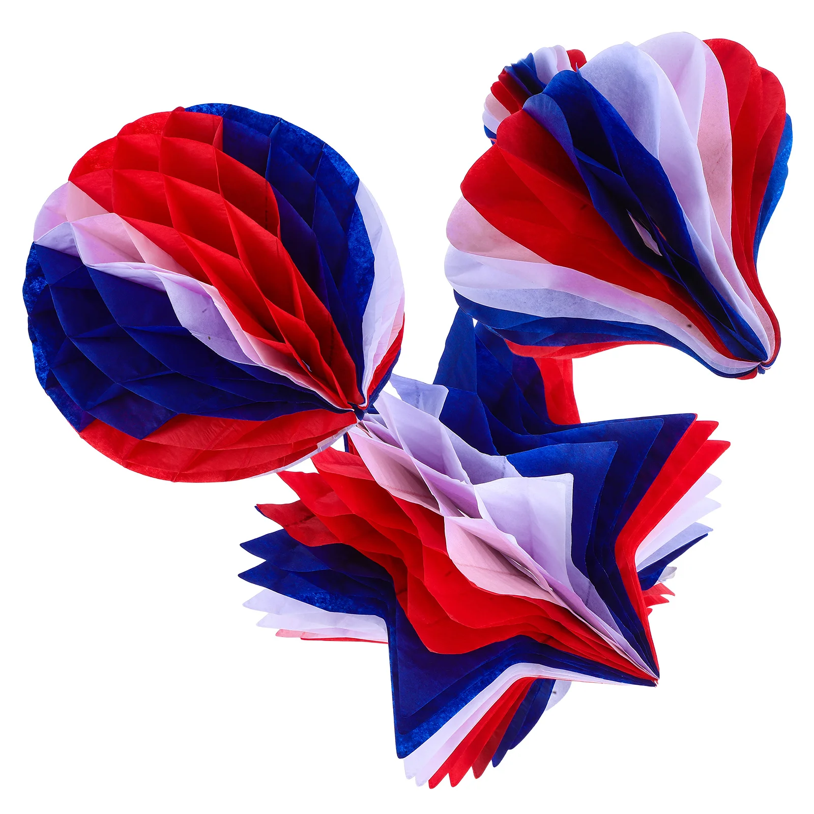 

6Pcs Red White Blue Patriotic Honeycomb Balls Independence Day 4th July Memorial Day Party Decorations Usa Patriotic Ornaments