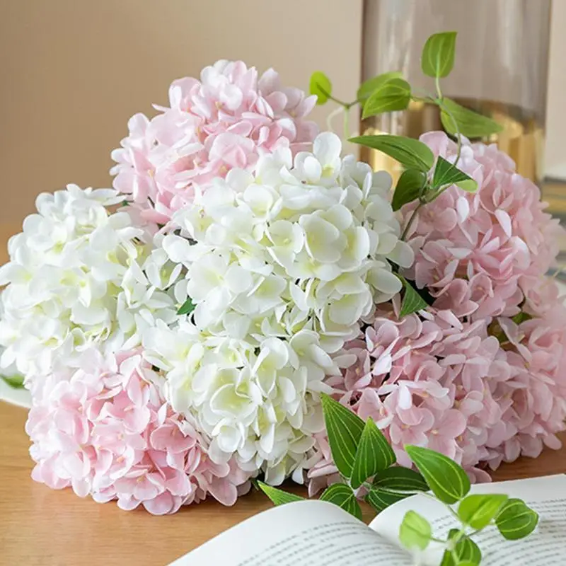 Artificial hydrangea fake flower bouquet desktop decoration non-fading washable fake flower flower arrangement garden decoration