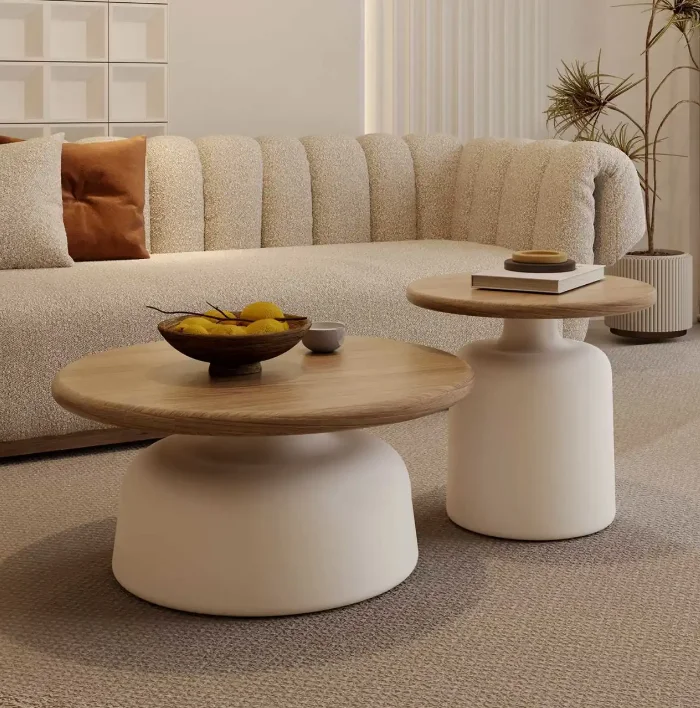 

Solid Wood Coffee Table Living Room Home Small Apartment Simple Modern Coffee Table 2023 New Round Coffee Table