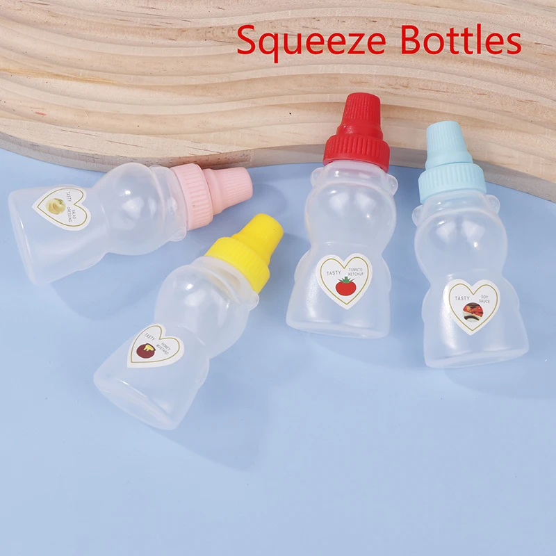 1/4Pcs Mini Portable Small Sauce Container Tomato Gravy Boat Salad Dressing Oil Spray Bottle Ketchup Honey Mustard