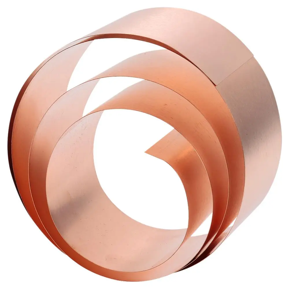 Copper Thin Foil Roll Sheet, 0.1x50x1000mm Pure Copper Foil Sheet Roll Copper Strip for Crafts, Electrical Repairs, Grounding