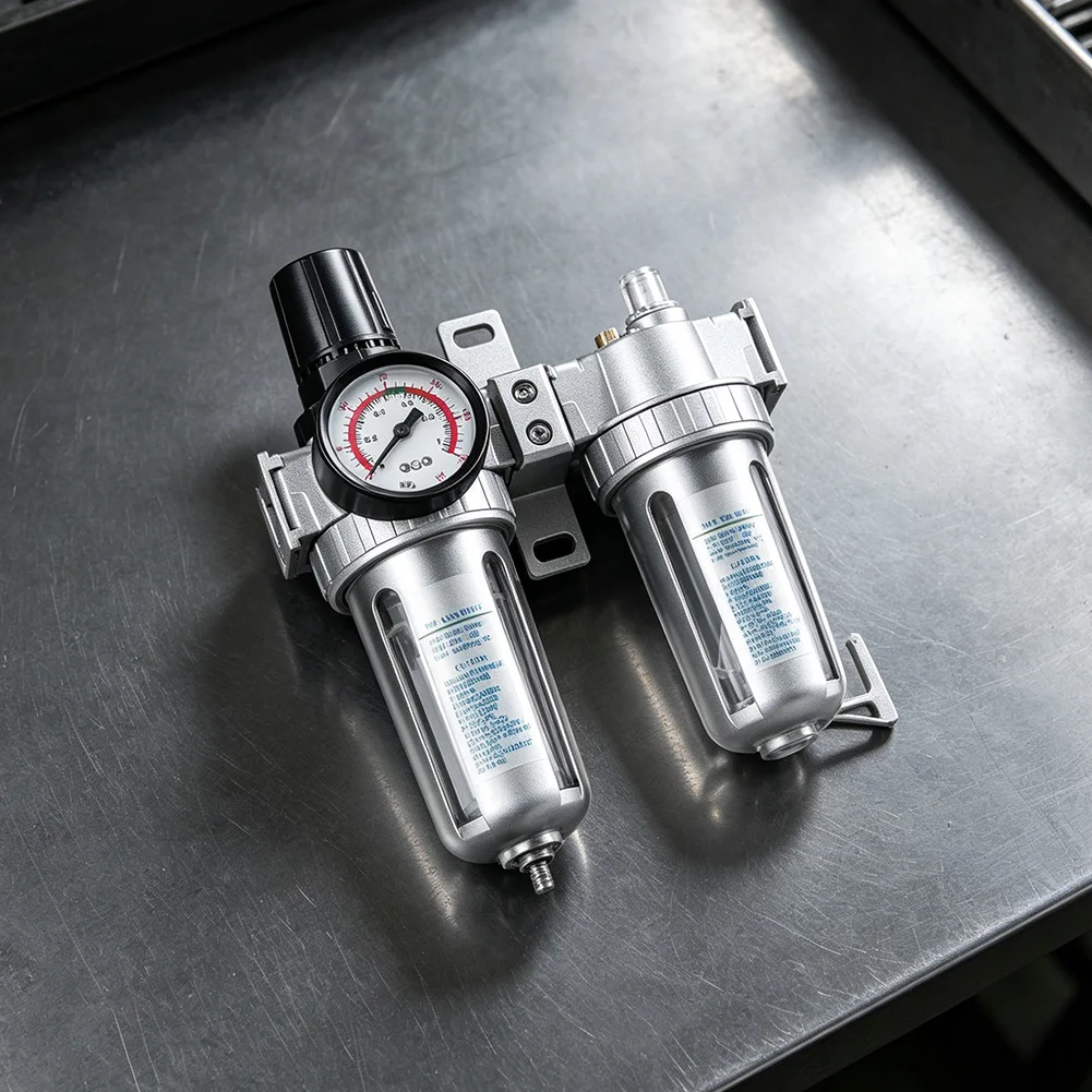 3 in 1 Air Regulator Lubricator SFC200 SFC300 SFC400 for Compressor Treatment 1/4 3/8 1/2 Inch Ports 3 in 1 Air