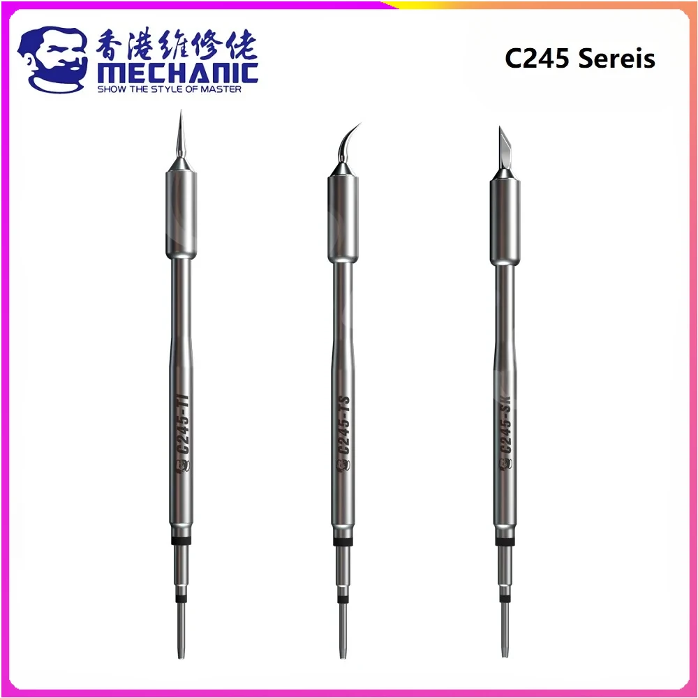 MECHANIC C245 Series External Heating Type Precision Electric Long Copper Soldering Iron Tip For Handle Grip Welding Station